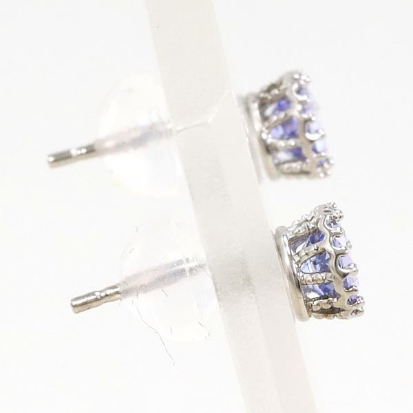 K10 White Gold Iolite Earrings in Excellent Condition