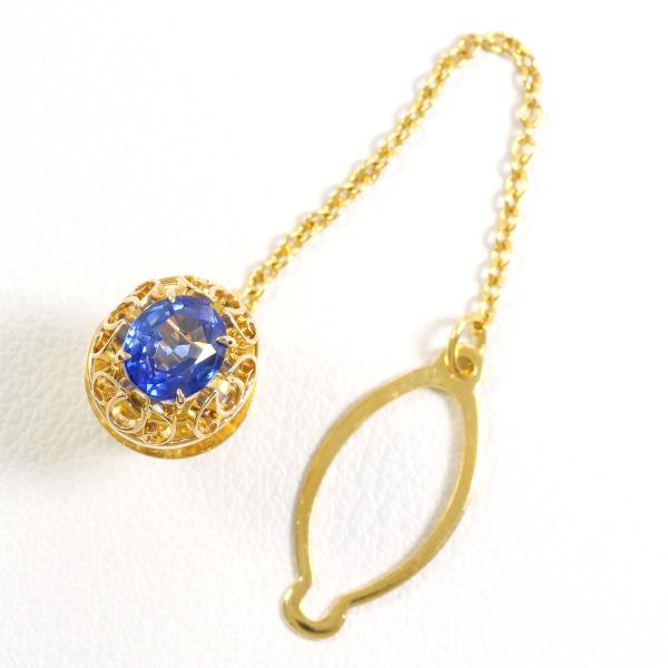 K18 Yellow Gold Sapphire Pin Brooch