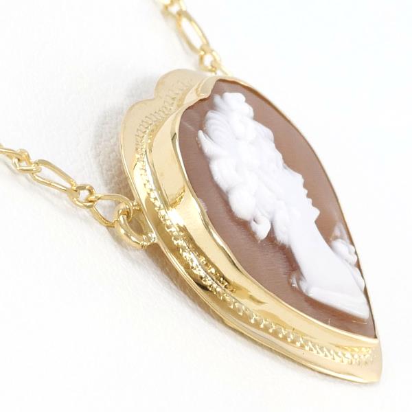 K18 Yellow Gold Shell Cameo Necklace