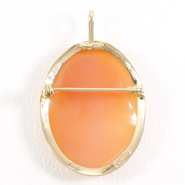 K14 Yellow Gold Pendant Brooch Shell Cameo