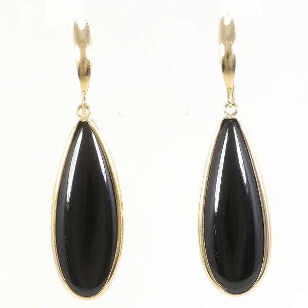 K18 Yellow Gold Onyx Earrings