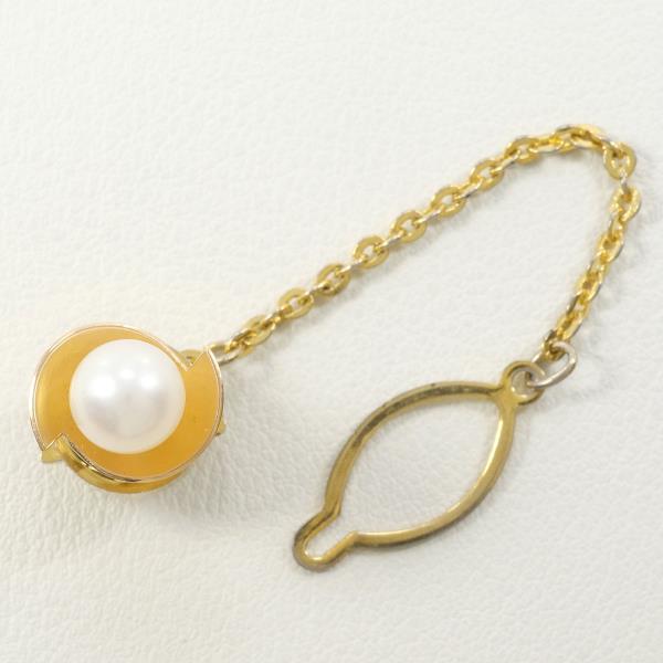 K18 Yellow Gold Pearl Pin Brooch