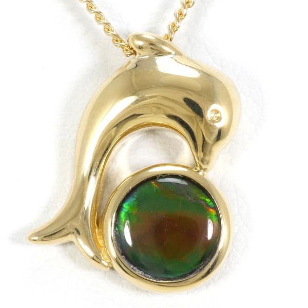 18K YG Ammolite Necklace 45cm