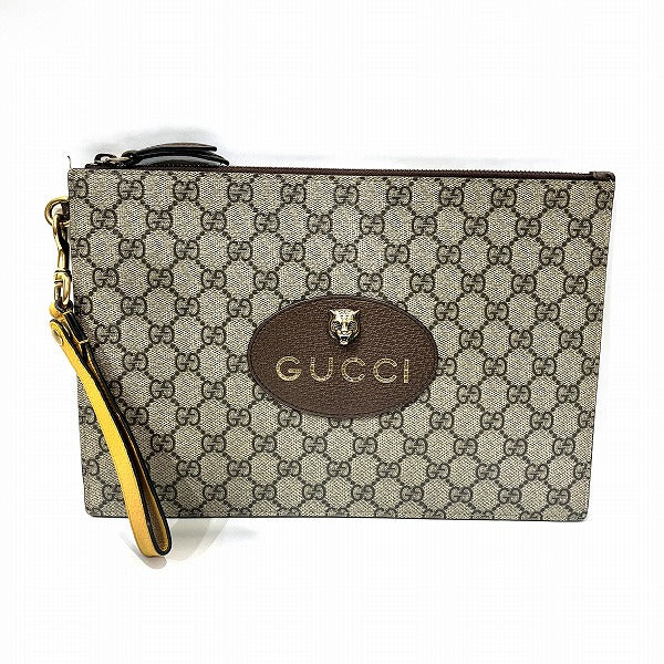 Gucci Yellow GG Supreme Clutch Bag 473956