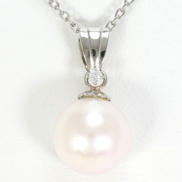 PT900 PT850 Platinum Pearl Diamond Necklace