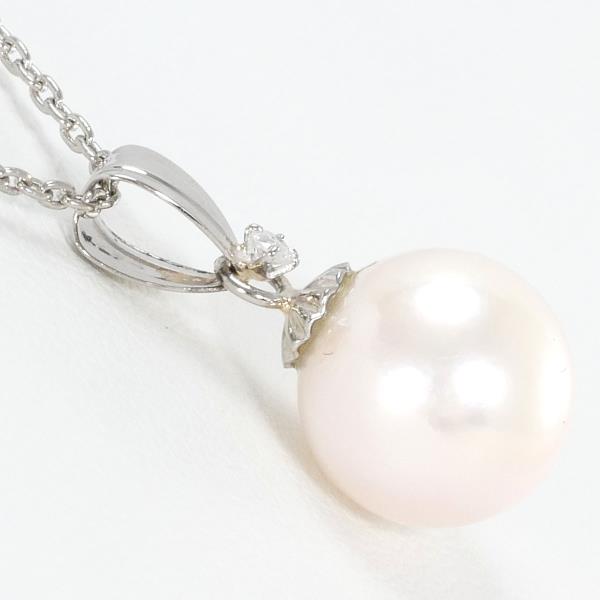 PT900 PT850 Platinum Pearl Diamond Necklace