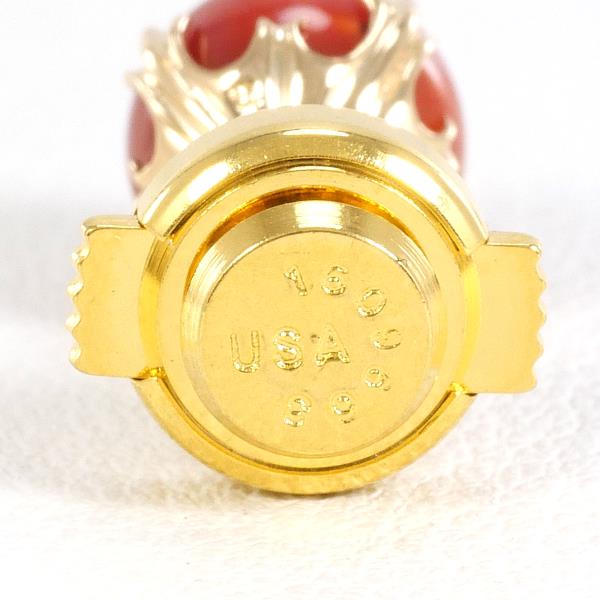 K18 Yellow Gold Coral Pin Brooch