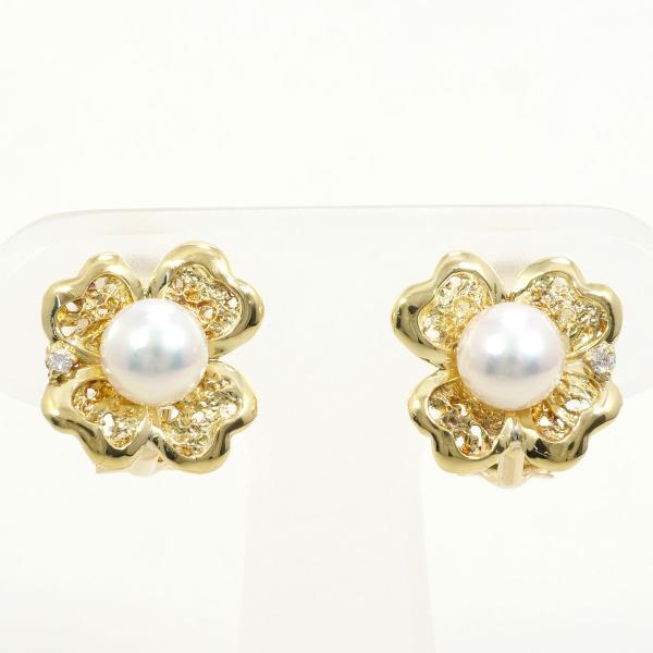 K18 Yellow Gold Pearl Earrings