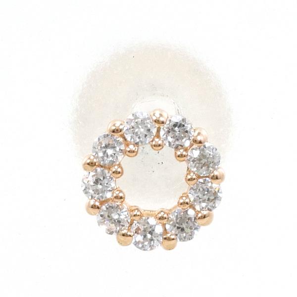 14K Yellow Pink Gold Zircon Earring