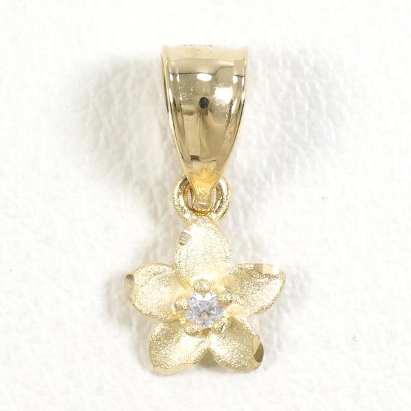 K14 Yellow Gold Zircon Pendant Top