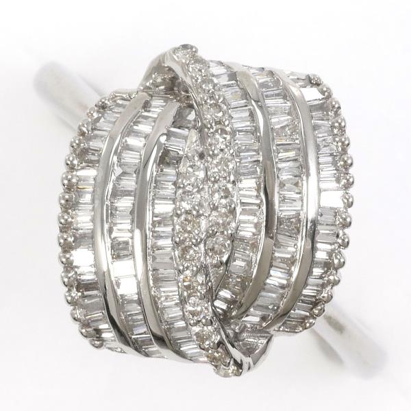 K18 White Gold Diamond Ring 9.5