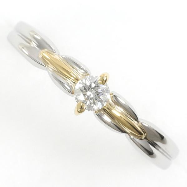 PT900 Platinum K18 Yellow Gold Diamond Ring