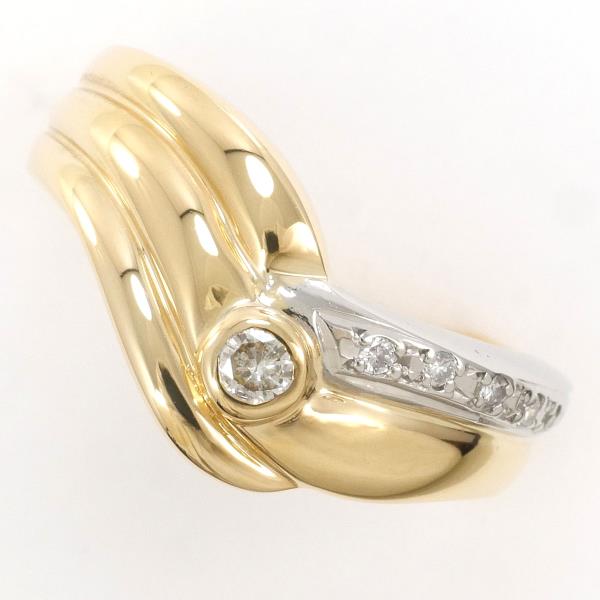 PT900 Platinum K18 Yellow Gold Diamond Ring