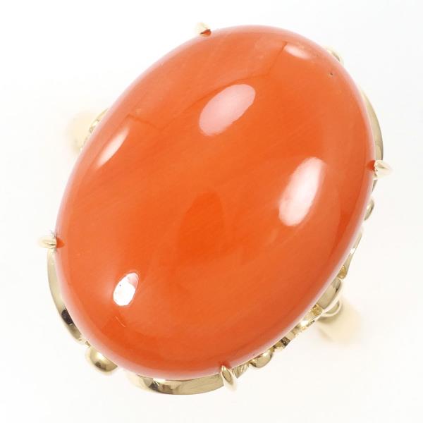 K18 Yellow Gold Coral Ring 17