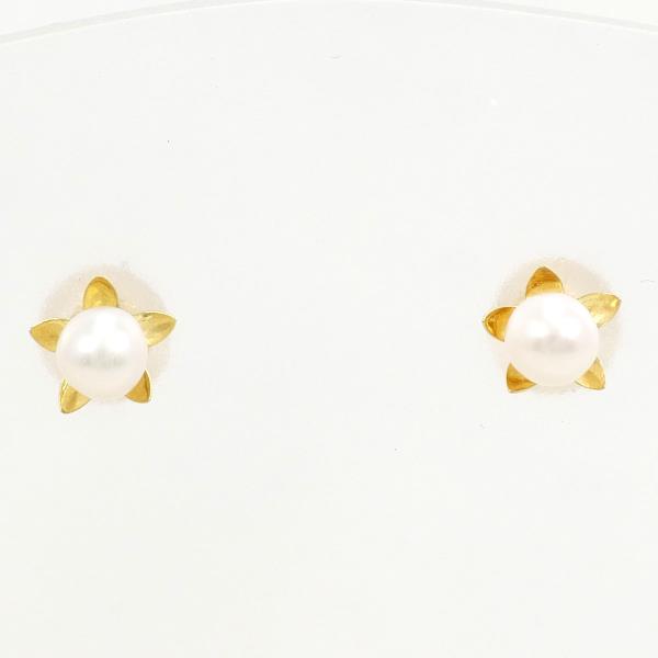 K18 Yellow Gold Pearl Earrings