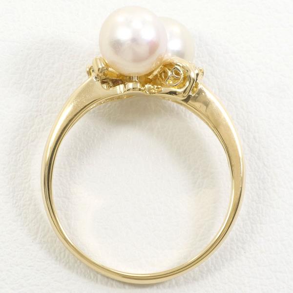 K18 Yellow Gold Pearl Ring with Diamond