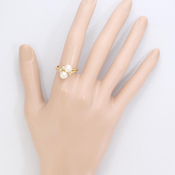 K18 Yellow Gold Pearl Ring with Diamond