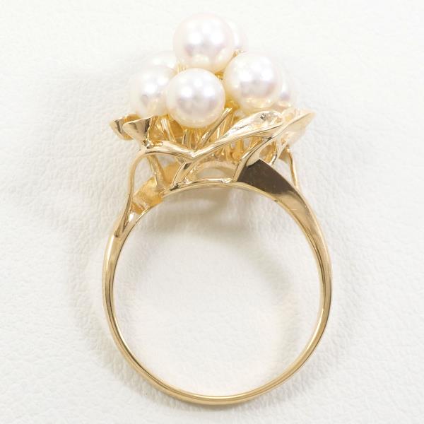 K18 Yellow Gold Pearl Ring with Diamond