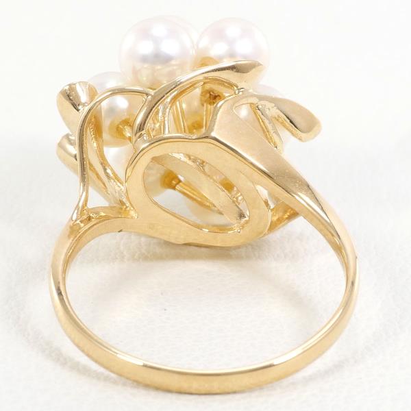 K18 Yellow Gold Pearl Ring with Diamond