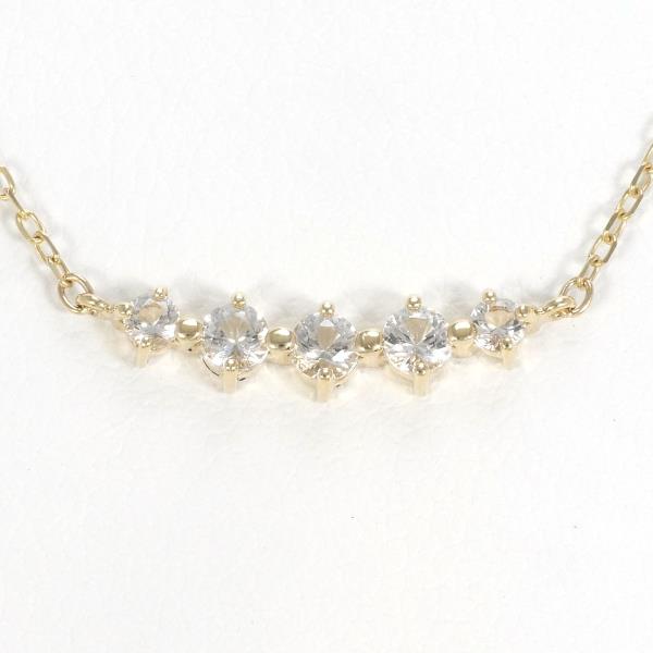 K10 Yellow Gold White Topaz Necklace