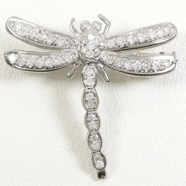 K14 White Gold Diamond Brooch Pendant