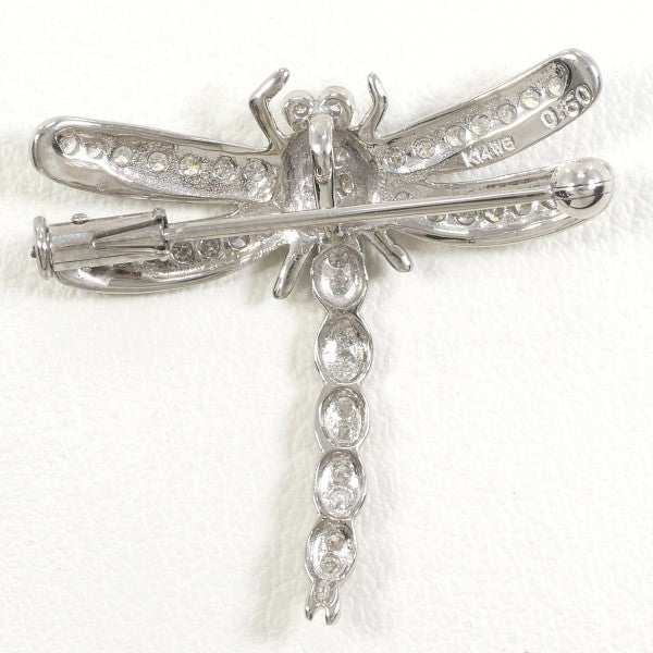 K14 White Gold Diamond Brooch Pendant