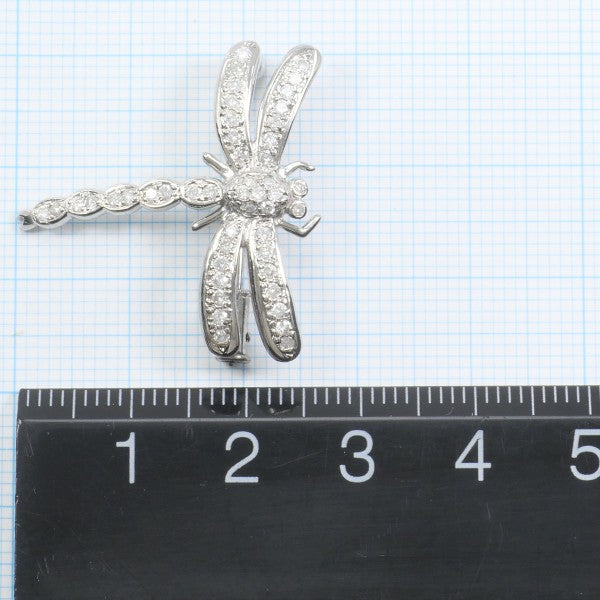 K14 White Gold Diamond Brooch Pendant