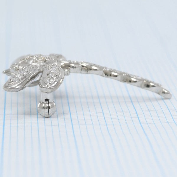 K14 White Gold Diamond Brooch Pendant