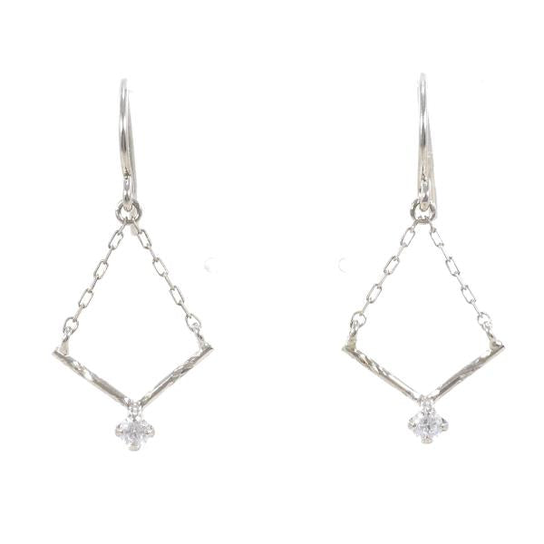 K10 White Gold Zirconia Earrings