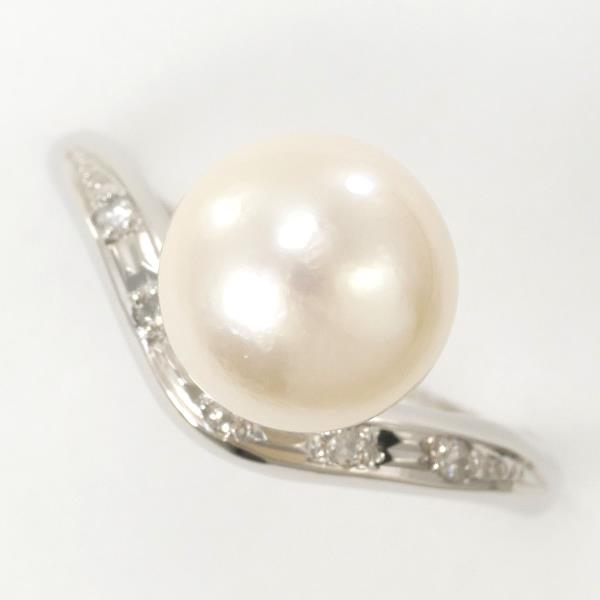 PT900 Platinum Pearl Ring 12.5