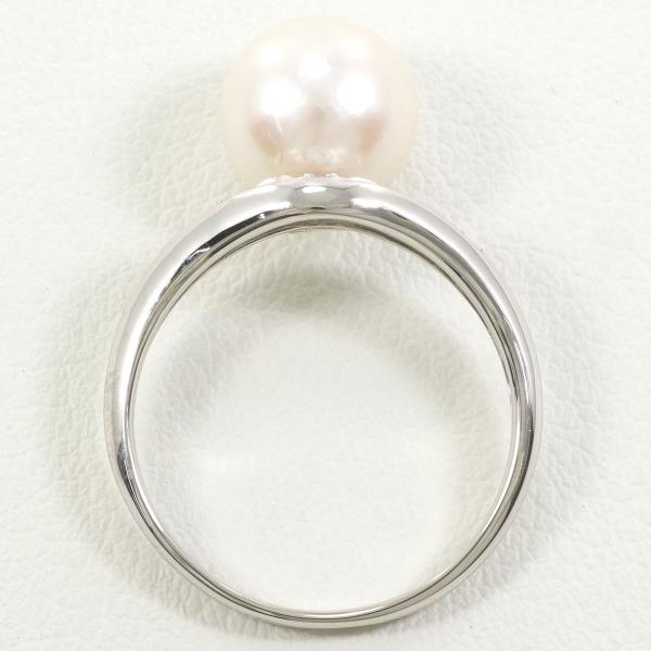 PT900 Platinum Pearl Ring 12.5