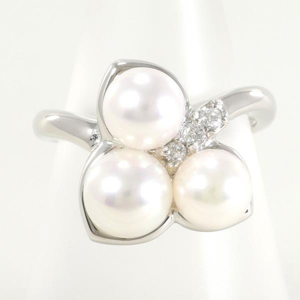 PT900 Platinum Pearl Ring 9.5