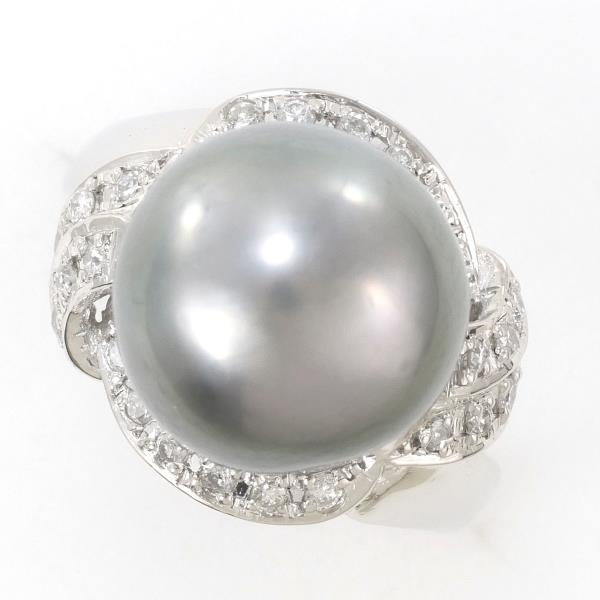 PT900 Platinum Pearl Ring 8.5