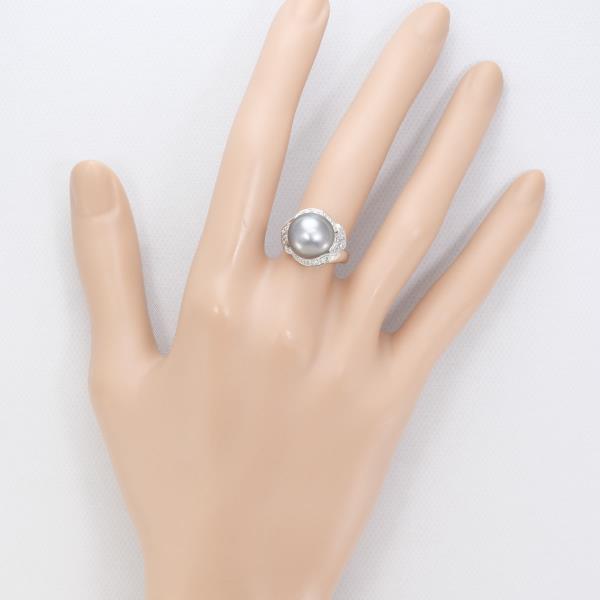 PT900 Platinum Pearl Ring 8.5