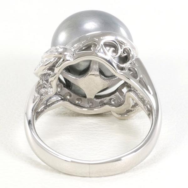 PT900 Platinum Pearl Ring 8.5