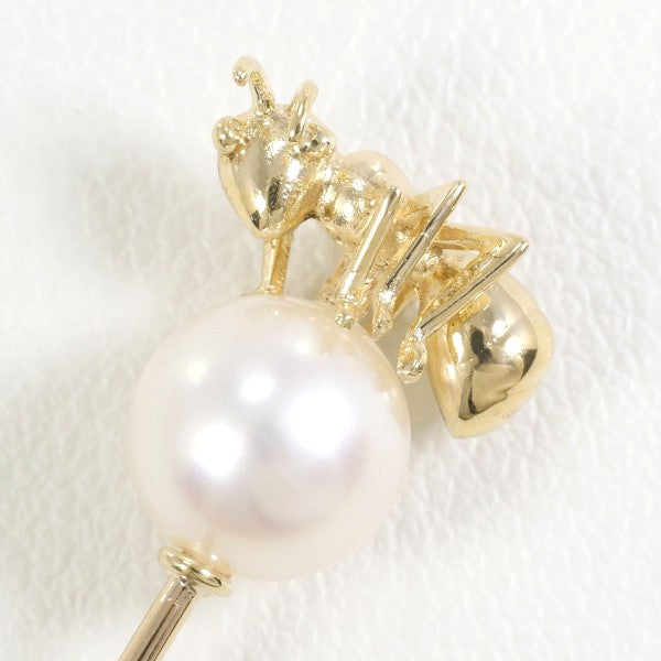 Mikimoto K14YG Yellow Gold Pearl Pin Brooch