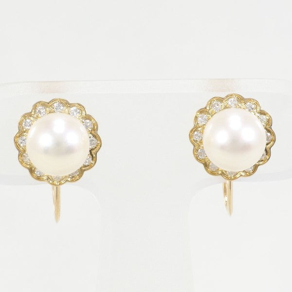 K18 Yellow Gold Pearl Earrings