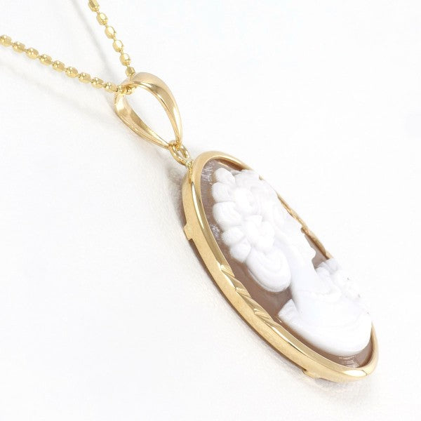 K18 Yellow Gold Shell Cameo Necklace