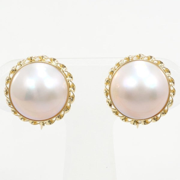 K18 Yellow Gold Mabe Pearl Earrings