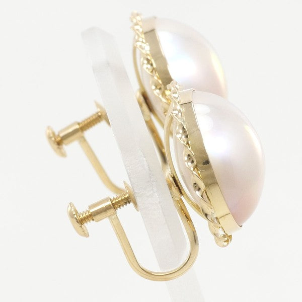 K18 Yellow Gold Mabe Pearl Earrings