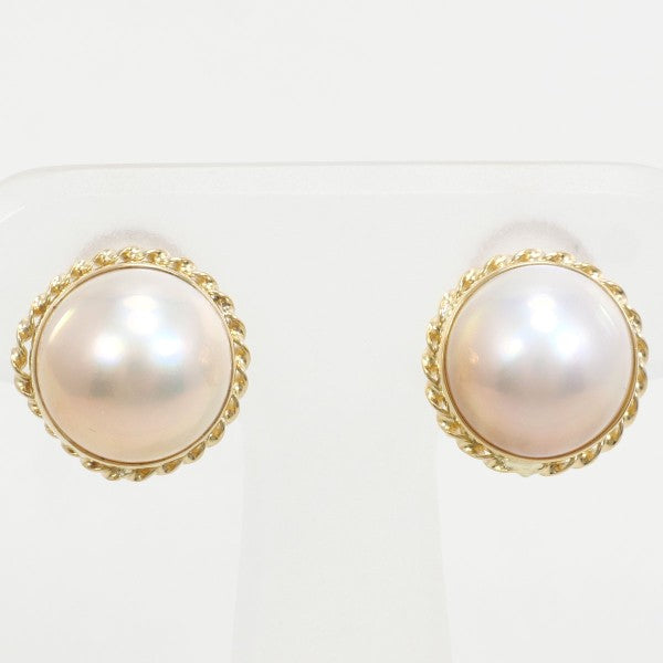 K18 Yellow Gold Mabe Pearl Earrings