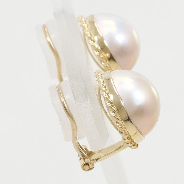 K18 Yellow Gold Mabe Pearl Earrings