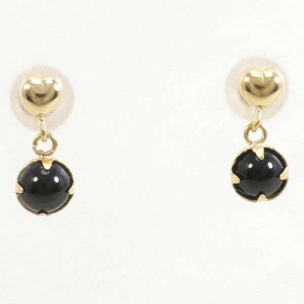 K18 Yellow Gold Onyx Earrings