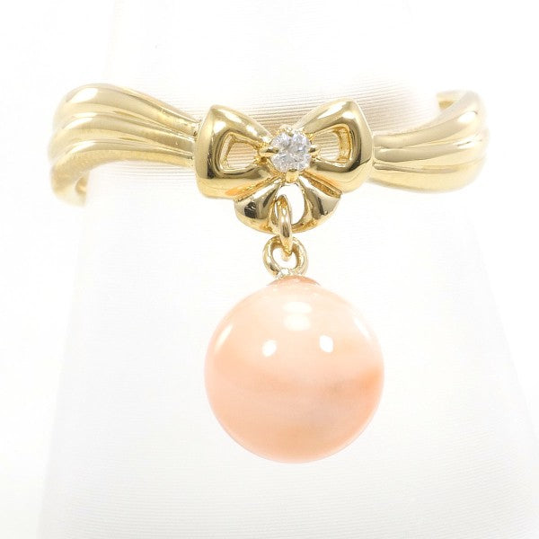 K18 Yellow Gold Coral Ring 11.5