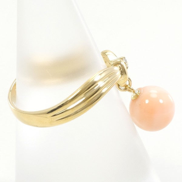 K18 Yellow Gold Coral Ring 11.5