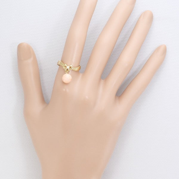 K18 Yellow Gold Coral Ring 11.5