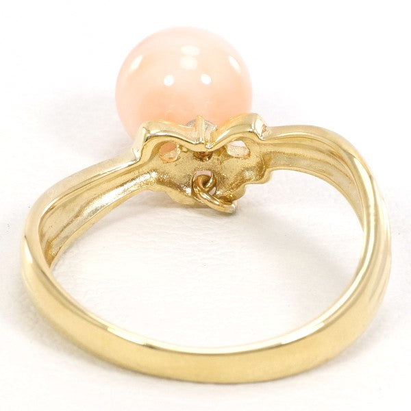 K18 Yellow Gold Coral Ring 11.5