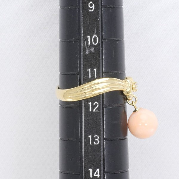 K18 Yellow Gold Coral Ring 11.5