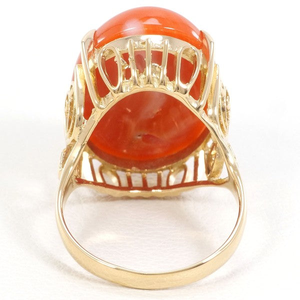 K18 Yellow Gold Coral Ring