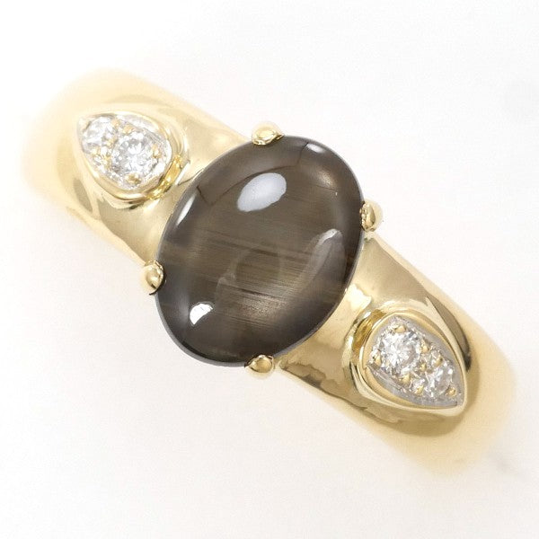 K18 Yellow Gold Black Star Sapphire Ring